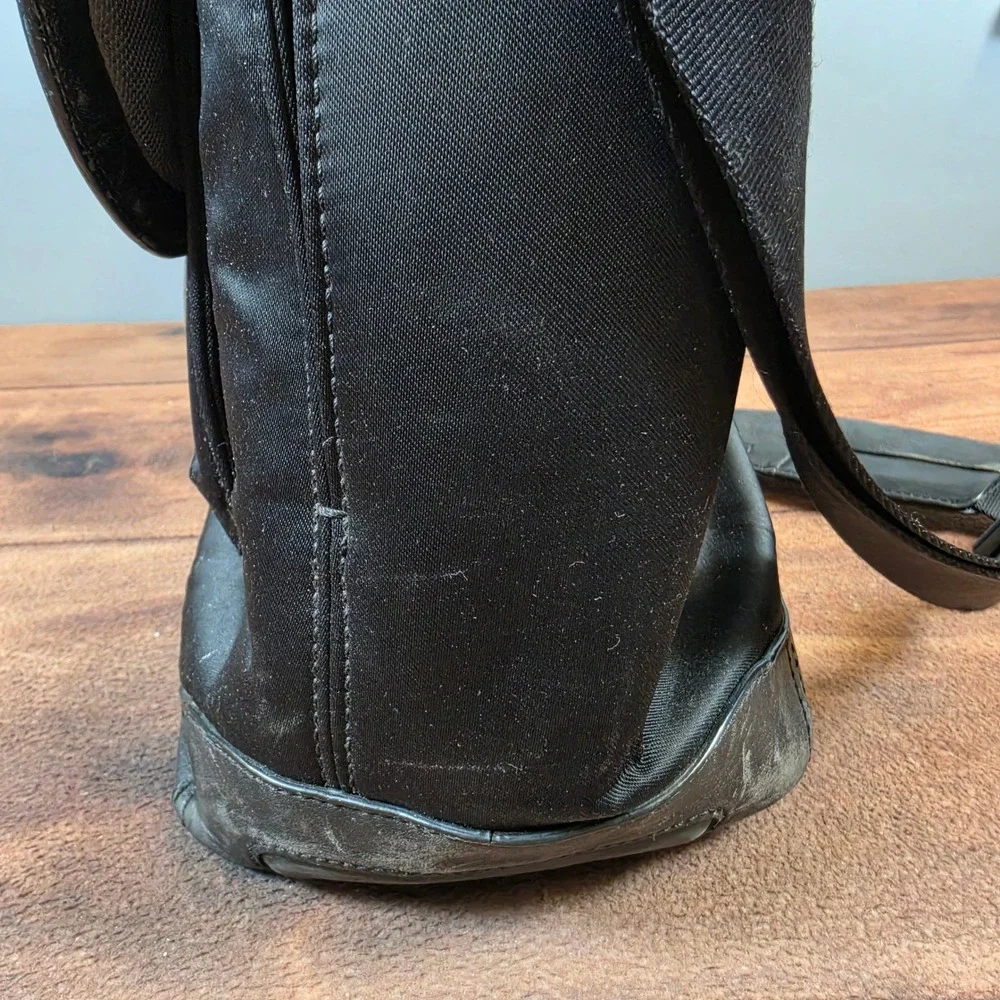Tumi Briefcase Mens Large Black Leather Ballistic Nylon Laptop Messenger Bag